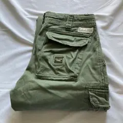 希少 90s vintage カーゴパンツ カーキ ギミック カスタム 古着