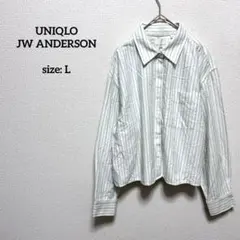 完売品 ユニクロ JWアンダーソン オックスフォードシャツ L ストライプ 白緑