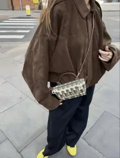 shein shein annwears スエード　アウター　クロップド丈のサムネイル