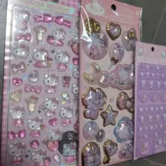 3セット✯ハローキティ BONBON DROP シール、タイル、キラキラカプセル
