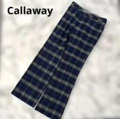 美品☆キャロウェイ　ゴルフパンツ　チェック柄　ワイドパンツ　防寒
