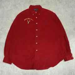 90s BLAKE Ralph Lauren コットン 赤 ワイシャツ L