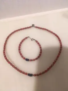 ネックレス&ブレスレット(珊瑚風)