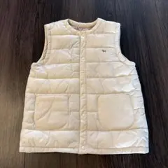 アイボリー 中綿ダウンベスト ノースリーブ