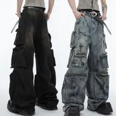 RICH Knight Wide Dirty Washed Pants XU - メルカリ