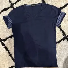 BURBERRY BLACK LABEL ネイビー Vネック Tシャツ