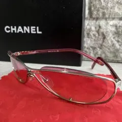 CHANEL サングラス ピンク/パープル リムレス ココマーク ☆美品