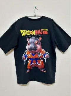 ドラゴンボール風のタイのカバ　ムーデン君シャツ　パロディシャツ　大きめ