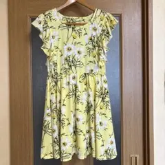 160 花柄 ノースリーブ 袖フリル ワンピース 女の子 夏休み お出かけ 旅行