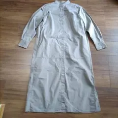 無印良品ベージュ 長袖 シャツワンピース S