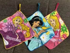 ループ付きタオル　ディズニー　プリンセス　3枚セット