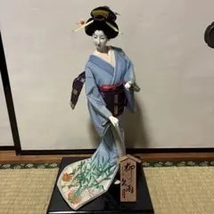 昭和レトロ 京風美人像 灯籠持ち 和装人形 20cm 土人形 和風置物