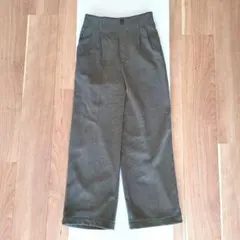 コーデュロイワイドパンツ 裏起毛 ウエストゴム入り Mサイズ