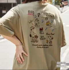 別注　ピーナッツ　スヌーピーヴィンテージプリントオーバーサイズ半袖Tシャツ