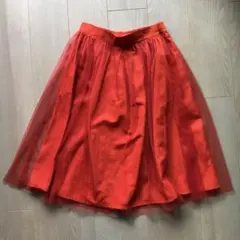 リバーシブル チュール スカート オレンジ M