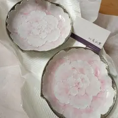 新品 波佐見焼 バラ 手描き ご飯茶碗 お皿 有田焼 伊万里焼 深皿 2枚
