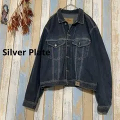 【Silver Plate 】メンズ　デニムジャケット　Gジャン　ダークブルー