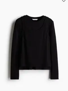 H&M レイヤードトップス ブラック XS