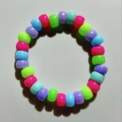 カラフルビーズブレスレット 海外ガール ハンドメイド 18cm