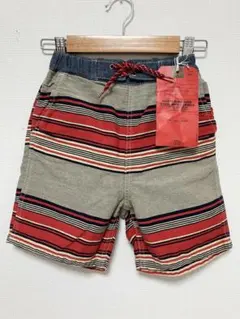 【新品】デニムダンガリー 　ボーダー ショートパンツ　サイズ120