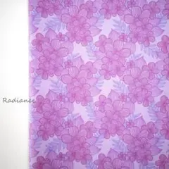 SALE【110×50㎝】お花柄 USAコットン シーチング 布生地 むらさき