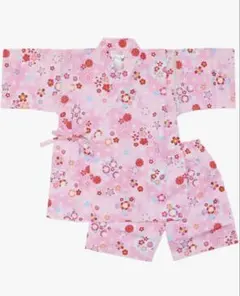 女の子用 甚平 ピンク 麻の葉 桜麻柄