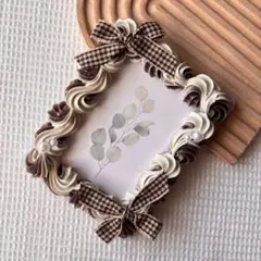 ホイップデコ トレカケース デコB8 カフェモカ リボン パール