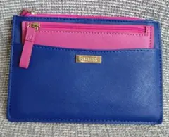 GUESS ブルー ピンク フラットポーチ