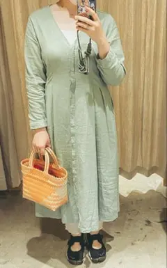 niko and ... グリーン シャツワンピース