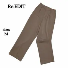リエディ スラックス ワイドパンツ ハイウエスト タック 綺麗め 上品 春夏