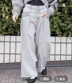 美品★2025年春夏商品 swich wide denem可愛い ワイドパンツ