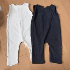 リブ編みロンパース 2色セット