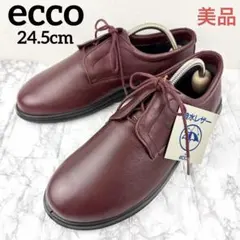 ECCO エコー 本革 撥水 レザー コンフォートシューズ 24.5cm EEEのサムネイル