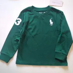 新品タグ付き ラルフローレン ビックポニー長袖T グリーン 24M/90