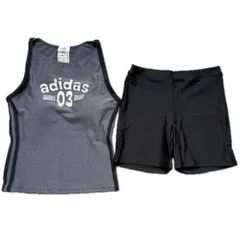 adidas スポーツ用水着 セットアップ M アディダス グレー 黒 正規品のサムネイル