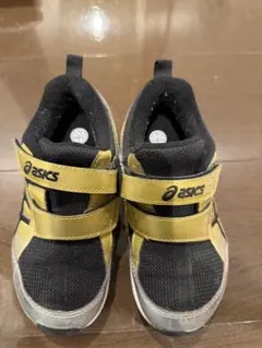 ASICS スニーカー ゴールド/ブラック　18.5cm