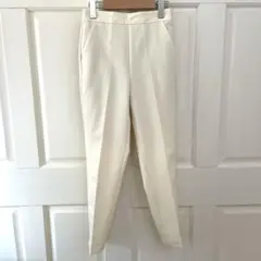 GU ストレッチテーパードパンツ S 白