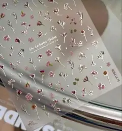 大人気商品！シルバードライフラワーのネイルシール