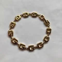 美品】ジバンシィ ヴィンテージ ブレスレット Gロゴ クリスタル 喜平