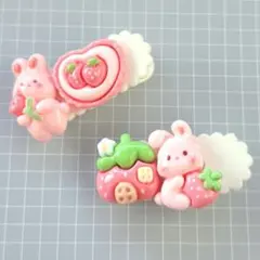 【ハンドメイド】ヘアクリップ 2個セット ヘアアクセサリー