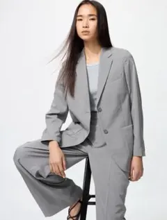 【UNIQLO】感動ジャケットリラックスフィット グレー S