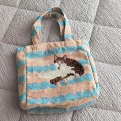 新品カルディ猫柄 ミニトートバッグ