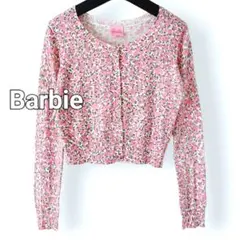 Barbie バービー 丈短め カーディガン クロップド丈 ボレロ 花柄 ピンクのサムネイル