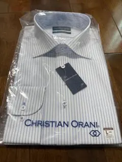 CHRISTIAN ORANI ワイドカラーシャツ L ストライプ￼