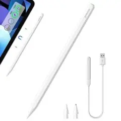 GOOJODOQ GD13+新型　タッチペン　ホワイト　替芯　２個　Type-C