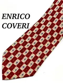 まとめ購入で大幅値引き 極美品 ENRICO COVERI チェック柄 ネクタイ