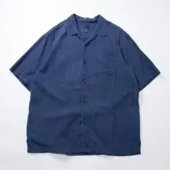 00s トミーバハマ シルク ヘリンボーン 開襟シャツ XXL パープル