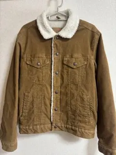 GAP ボア襟 ブラウンデニムジャケット M
