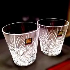 新品特別限定企画品HOYAクリスタルカットロックグラス2客セット江戸