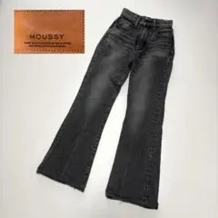 MOUSSY MVS BLACK FLARE デニム 23 XS 牛革 日本製 - メルカリ